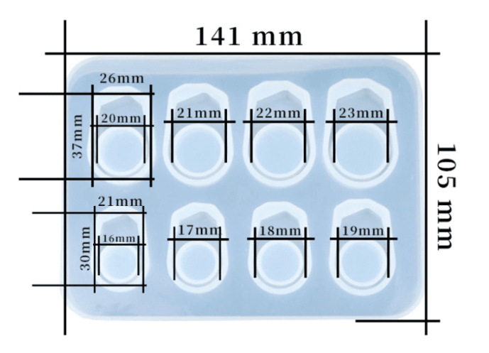 Molde Bisutería Anillos 8 en 1